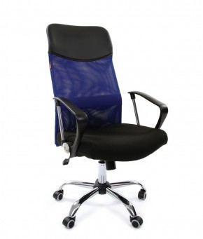 Кресло для руководителя CHAIRMAN 610 N (15-21 черный/сетка синий) в Ревде - revda.ok-mebel.com | фото 1