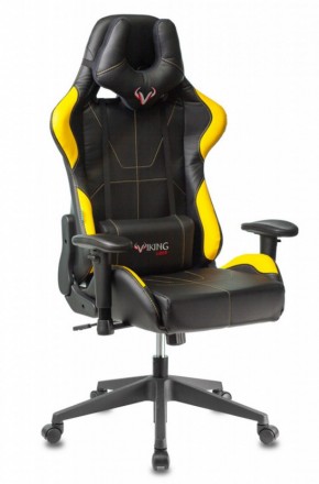 Кресло игровое Бюрократ VIKING 5 AERO YELLOW черный/желтый в Ревде - revda.ok-mebel.com | фото
