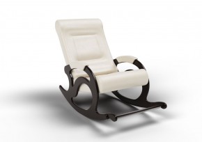 Кресло-качалка Тироль 12-К-КР (экокожа/венге) КРЕМ в Ревде - revda.ok-mebel.com | фото