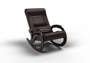 Кресло-качалка Вилла 11-К-КР (экокожа/венге) КРЕМ в Ревде - revda.ok-mebel.com | фото