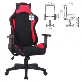 Кресло компьютерное BRABIX GT Racer GM-101 + подушка (ткань) черное/красное (531820) в Ревде - revda.ok-mebel.com | фото 2