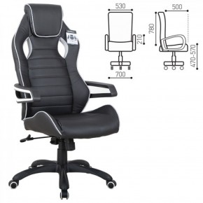 Кресло компьютерное BRABIX Techno Pro GM-003 (экокожа черное/серое, вставки серые) 531814 в Ревде - revda.ok-mebel.com | фото 2