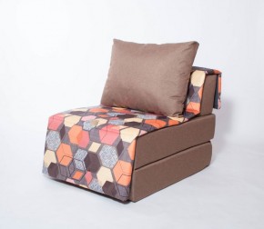 Кресло-кровать бескаркасное Харви (коричневый-геометрия браун) в Ревде - revda.ok-mebel.com | фото