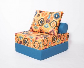 Кресло-кровать-пуф бескаркасное Прайм (мехико желтый-морская волна) в Ревде - revda.ok-mebel.com | фото