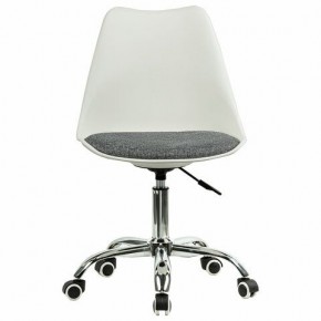 Кресло стул BRABIX "Eames MG-310 CH", хром, пластик белый, ткань серая, 532924 в Ревде - revda.ok-mebel.com | фото