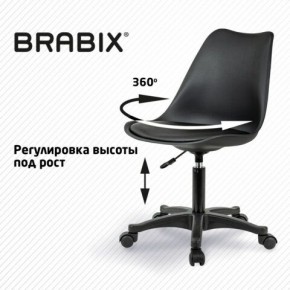 Кресло стул BRABIX "Eames MG-310 PL", пластик черный, экокожа черная, 532927 в Ревде - revda.ok-mebel.com | фото 3