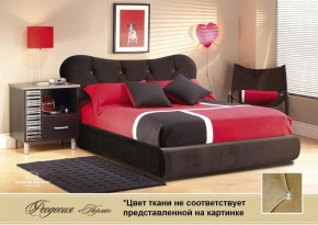 Кровать 1400 Феодосия со стразами в к/з "Классик 307 коричневый" серия Норма (+основание на опорах) в Ревде - revda.ok-mebel.com | фото