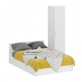 Кровать 1400 + Пенал Стандарт, цвет белый, ШхГхВ 143,5х203,5х70 + 45х52х200 см., сп.м. 1400х2000 мм., без матраса, основание есть в Ревде - revda.ok-mebel.com | фото