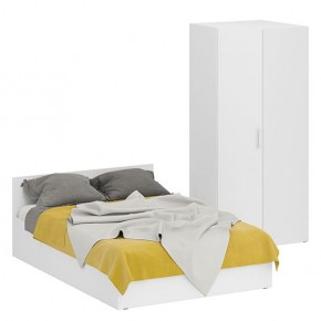 Кровать 1400 + Шкаф угловой Стандарт, цвет белый, ШхГхВ 143,5х203,5х70 + 81,2х81,2х200см., сп.м. 1400х2000 мм., без матраса, основание есть в Ревде - revda.ok-mebel.com | фото