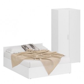 Кровать 1600 + Шкаф угловой Стандарт, цвет белый, ШхГхВ 163,5х203,5х70 + 81,2х81,2х200см., сп.м. 1600х2000 мм., без матраса, основание есть в Ревде - revda.ok-mebel.com | фото