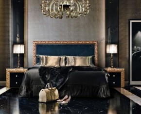 Кровать 2-х спальная (1,6 м) Тиффани Premium черная/золото с мягким элементом (Антрацит) с подъемным механизмомарт (ТФКР-3[3](П) в Ревде - revda.ok-mebel.com | фото 2