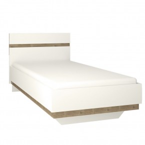 Кровать 90/TYP 90, LINATE ,цвет белый/сонома трюфель в Ревде - revda.ok-mebel.com | фото