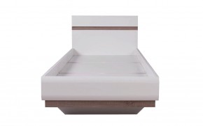 Кровать 90/TYP 90, LINATE ,цвет белый/сонома трюфель в Ревде - revda.ok-mebel.com | фото 3