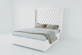 Кровать Берлин ЛЮКС с ПМ 1600 (экокожа белая) в Ревде - revda.ok-mebel.com | фото
