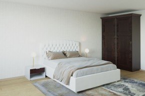 Кровать Берлин с ПМ 1800 (экокожа белая) в Ревде - revda.ok-mebel.com | фото