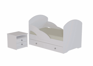 Кровать 800 ЛДСП с ящиком и бортиками (без фотопечати) в Ревде - revda.ok-mebel.com | фото 2