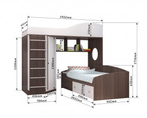 Кровать-чердак Кадет 2 с металлической лестницей в Ревде - revda.ok-mebel.com | фото 2