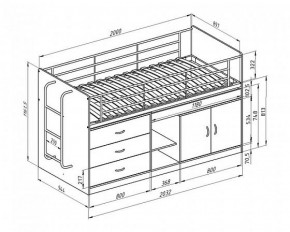 Кровать-чердак "Дюймовочка-6" Белый в Ревде - revda.ok-mebel.com | фото 2