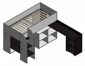 Кровать-чердак "Теремок-2" Дуб молочный/Оранжевый в Ревде - revda.ok-mebel.com | фото 2