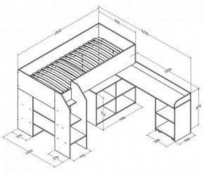 Кровать-чердак "Теремок-2" Дуб молочный/Розовый в Ревде - revda.ok-mebel.com | фото 3