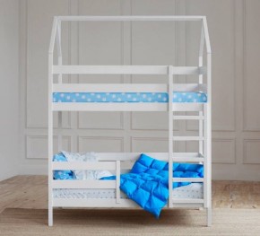 Кровать-домик двухъярусная 80*190 Белый в Ревде - revda.ok-mebel.com | фото 4