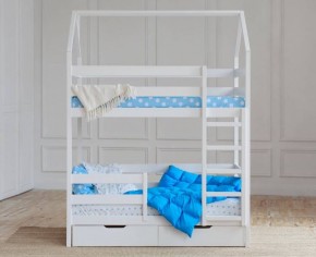 Кровать-домик двухъярусная 80*190 Белый в Ревде - revda.ok-mebel.com | фото 5