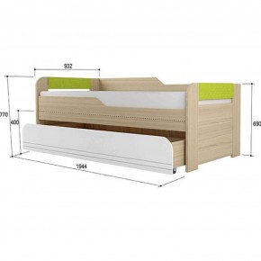 Кровать двухуровневая + подлокотники Стиль № 900.1 NEW (туя светлая/лайм) в Ревде - revda.ok-mebel.com | фото 2