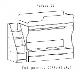КАПРИЗ-22 Кровать двухъярусная 800 настил ЛДСП в Ревде - revda.ok-mebel.com | фото 2