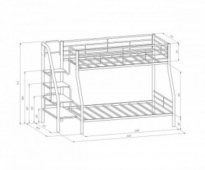 Кровать двухъярусная "Толедо-1" Черный/Венге в Ревде - revda.ok-mebel.com | фото 2