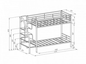 Кровать двухъярусная "Толедо" Черный/Дуб молочный в Ревде - revda.ok-mebel.com | фото 2