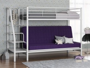 Кровать двухъярусная с диваном "Мадлен-3" (Белый/Фиолетовы) в Ревде - revda.ok-mebel.com | фото
