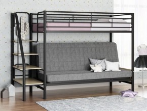 Кровать двухъярусная с диваном "Мадлен-3" (Черный/Серый) в Ревде - revda.ok-mebel.com | фото