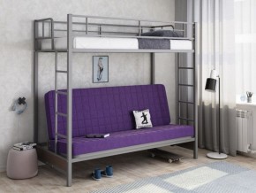 Кровать двухъярусная с диваном "Мадлен" (Серый/Фиолетовый) в Ревде - revda.ok-mebel.com | фото