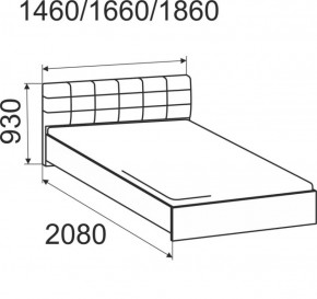 Кровать интерьерная Лита с латами 1600*2000 в Ревде - revda.ok-mebel.com | фото