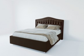 Кровать Калининград с ПМ 1600 (экокожа коричневая) в Ревде - revda.ok-mebel.com | фото 2