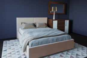 Кровать Корсика с ПМ 1400 (экокожа бежевая) в Ревде - revda.ok-mebel.com | фото 2