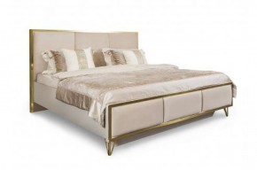 Кровать Lara 1800 с мягким изголовьем + основание (бежевый глянец) в Ревде - revda.ok-mebel.com | фото