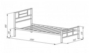 Кровать металлическая "Кадис 900х1900" Коричневый в Ревде - revda.ok-mebel.com | фото 2