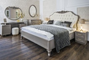 Кровать Мокко 1600 с мягким изголовьем + основание (серый камень) в Ревде - revda.ok-mebel.com | фото 1