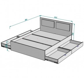 Кровать Ольга L34 (1600) 4 ящика в Ревде - revda.ok-mebel.com | фото 2