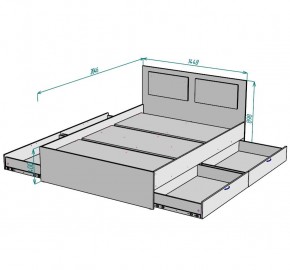 Кровать Ольга L35 (1400) 4 ящика в Ревде - revda.ok-mebel.com | фото 2