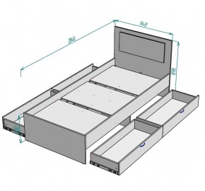 Кровать Ольга L38 (900) 4 ящика в Ревде - revda.ok-mebel.com | фото 2