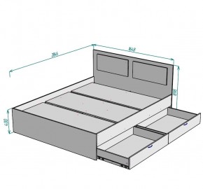 Кровать Ольга L39 (1600) 2 ящика в Ревде - revda.ok-mebel.com | фото 2