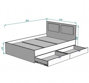 Кровать Ольга L41 (1400) 2 ящика в Ревде - revda.ok-mebel.com | фото 2