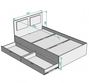 Кровать Ольга L46 (1200) 2 ящика в Ревде - revda.ok-mebel.com | фото 2