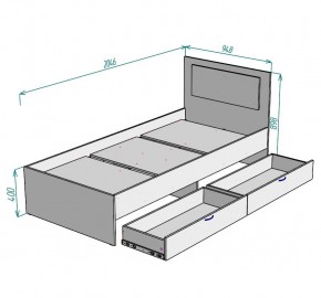 Кровать Ольга L47 (900) 2 ящика в Ревде - revda.ok-mebel.com | фото 2