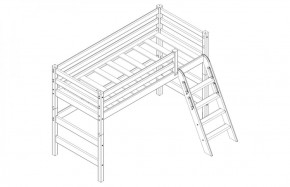 Кровать полувысокая с наклонной лестницей Соня (Вариант 6) в Ревде - revda.ok-mebel.com | фото 3