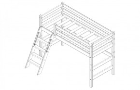 Кровать полувысокая с наклонной лестницей Соня (Вариант 6) в Ревде - revda.ok-mebel.com | фото 4