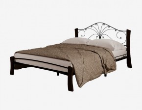 Кровать "Фортуна 4 ЛАЙТ" Черная (1600*2000) (ножки-шоколад) с коваными элементами в Ревде - revda.ok-mebel.com | фото 2
