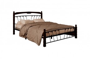 Кровать "Муза 1" КМД10  Черная (1600*2000) (ножки-шоколад) с коваными изделиями в Ревде - revda.ok-mebel.com | фото 2